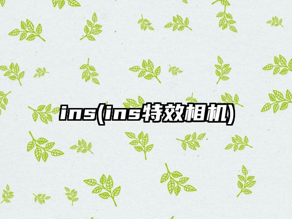 ins(ins特效相机)