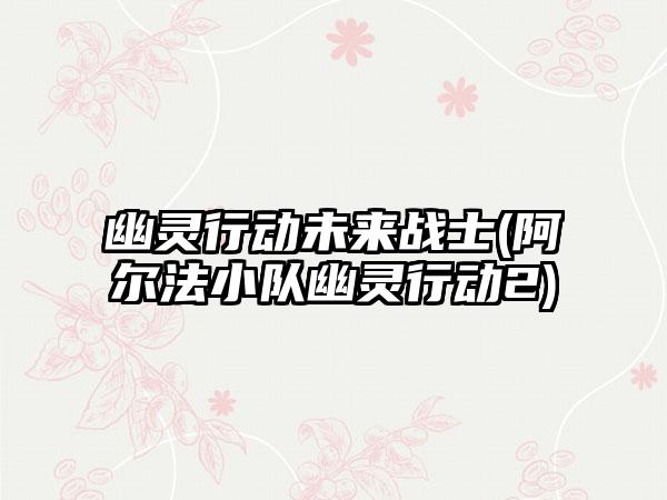 幽灵行动未来战士(阿尔法小队幽灵行动2)