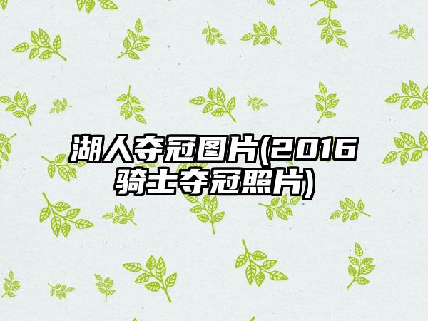 湖人夺冠图片(2016骑士夺冠照片)