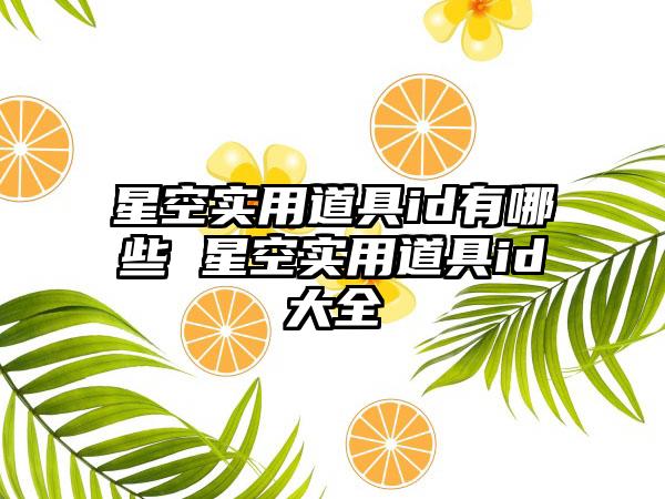 星空实用道具id有哪些 星空实用道具id大全