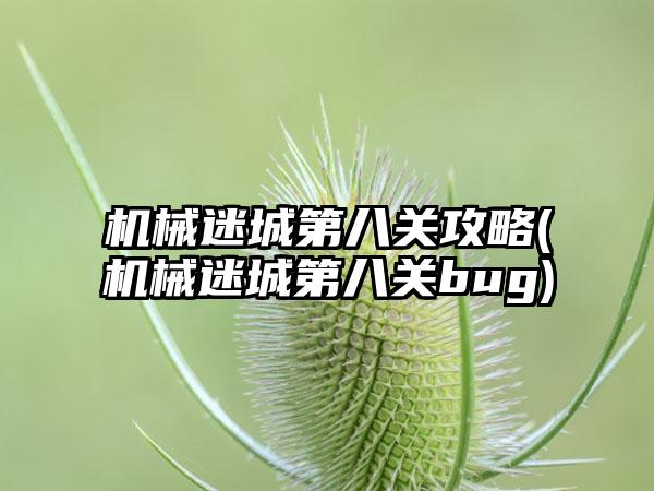 机械迷城第八关攻略(机械迷城第八关bug)