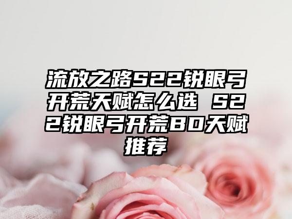 流放之路S22锐眼弓开荒天赋怎么选 S22锐眼弓开荒BD天赋推荐