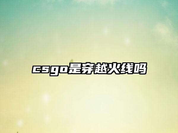 csgo是穿越火线吗