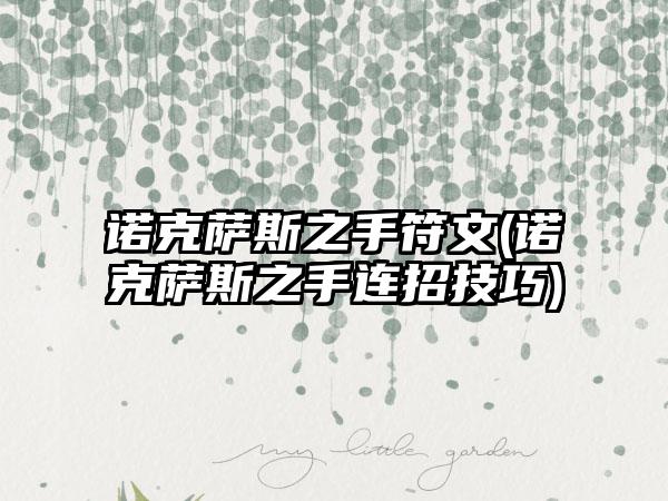 诺克萨斯之手符文(诺克萨斯之手连招技巧)