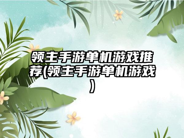 领主手游单机游戏推荐(领主手游单机游戏)