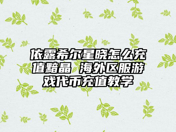 依露希尔星晓怎么充值黯晶 海外区服游戏代币充值教学