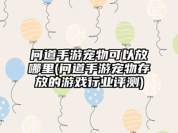 问道手游宠物可以放哪里(问道手游宠物存放的游戏行业评测)