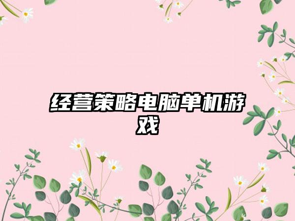 经营策略电脑单机游戏