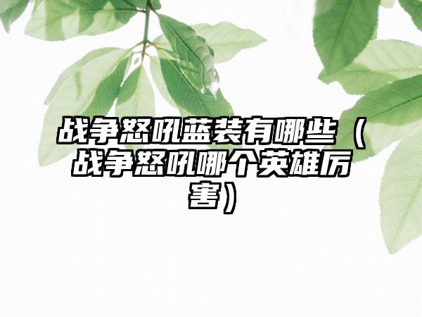 战争怒吼蓝装有哪些（战争怒吼哪个英雄厉害）