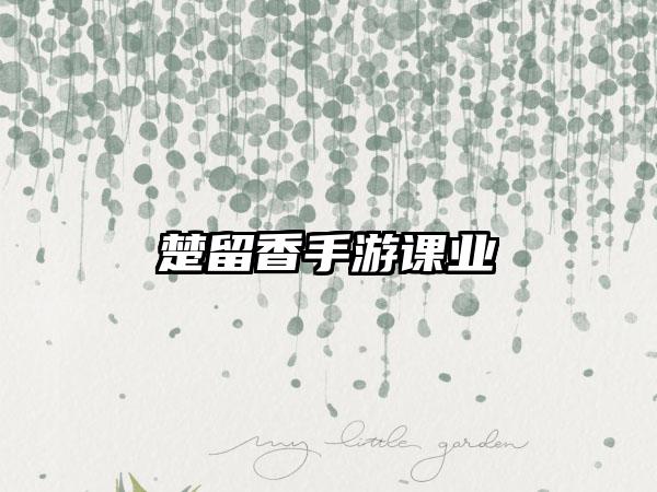 楚留香手游课业