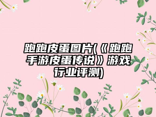 跑跑皮蛋图片(《跑跑手游皮蛋传说》游戏行业评测)