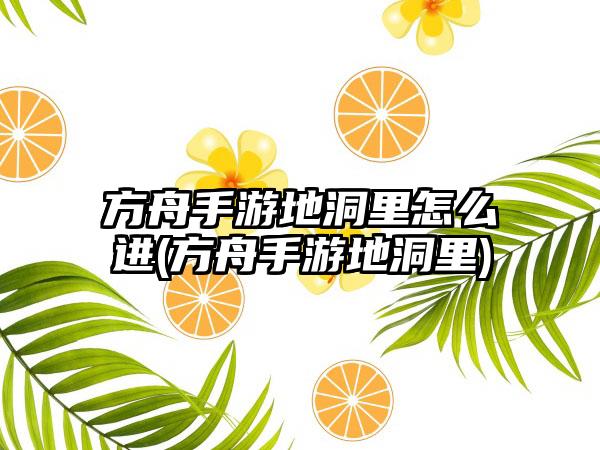 方舟手游地洞里怎么进(方舟手游地洞里)