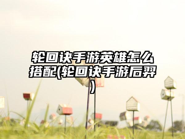 轮回诀手游英雄怎么搭配(轮回诀手游后羿)