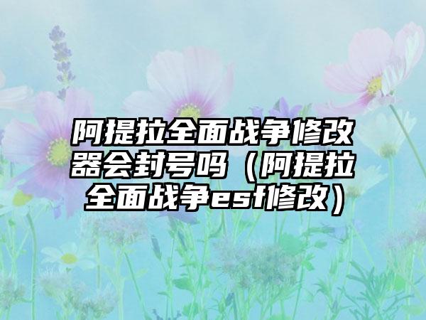 阿提拉全面战争修改器会封号吗（阿提拉全面战争esf修改）