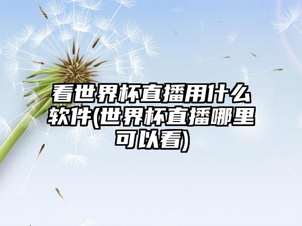 看世界杯直播用什么软件(世界杯直播哪里可以看)