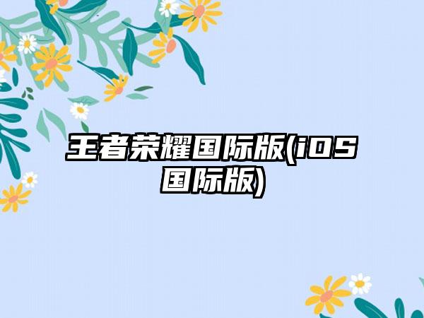 王者荣耀国际版(iOS国际版)