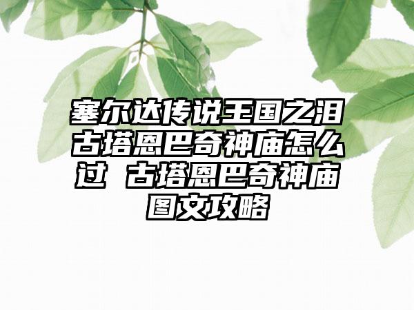 塞尔达传说王国之泪古塔恩巴奇神庙怎么过 古塔恩巴奇神庙图文攻略