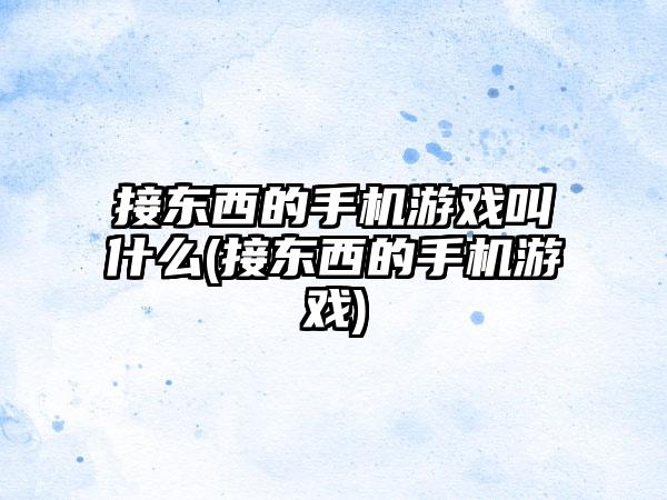 接东西的手机游戏叫什么(接东西的手机游戏)