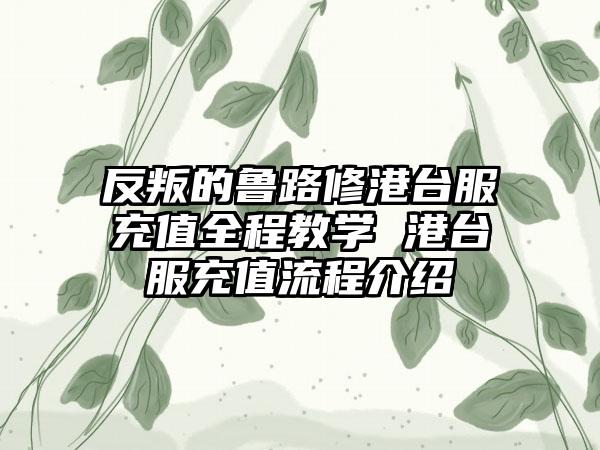 反叛的鲁路修港台服充值全程教学 港台服充值流程介绍