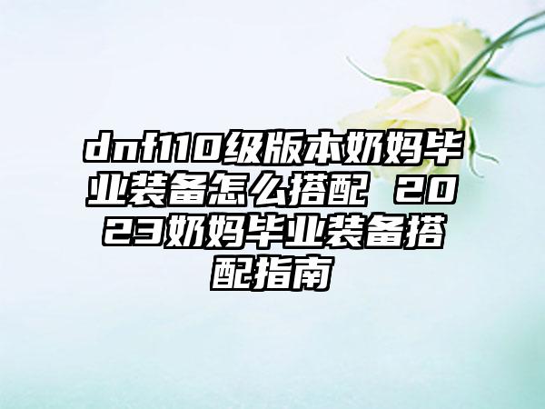 dnf110级版本奶妈毕业装备怎么搭配 2023奶妈毕业装备搭配指南
