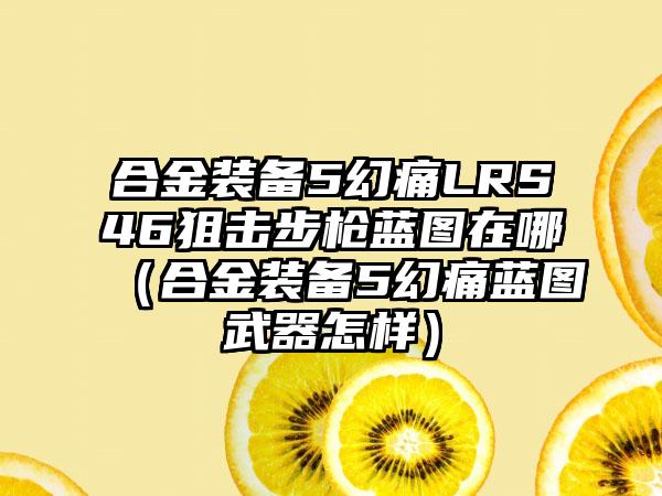 合金装备5幻痛LRS46狙击步枪蓝图在哪（合金装备5幻痛蓝图武器怎样）
