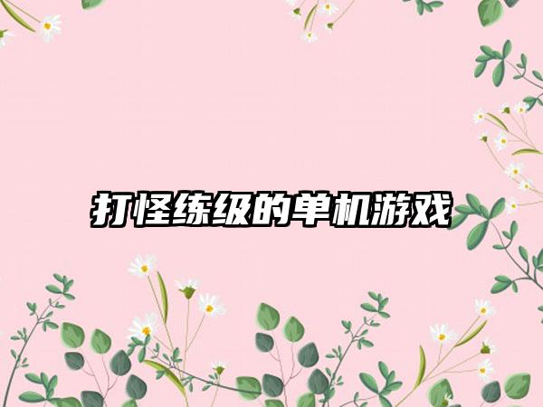 打怪练级的单机游戏