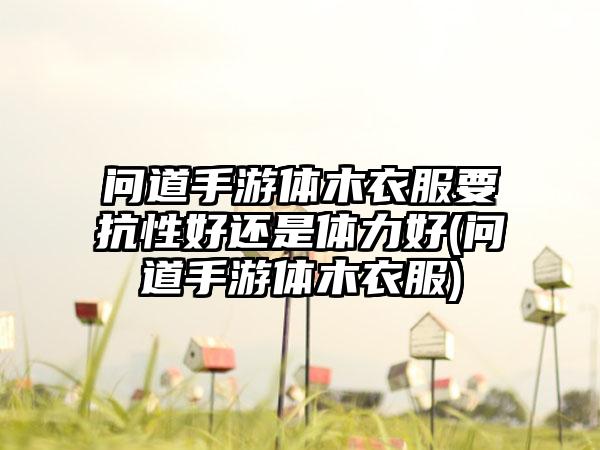 问道手游体木衣服要抗性好还是体力好(问道手游体木衣服)