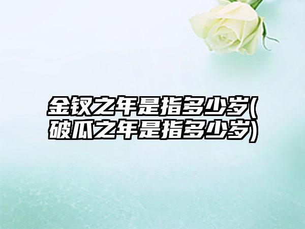 金钗之年是指多少岁(破瓜之年是指多少岁)
