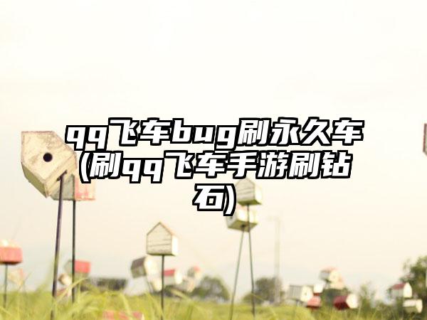 qq飞车bug刷永久车(刷qq飞车手游刷钻石)