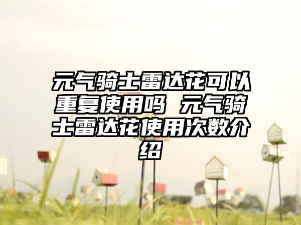 元气骑士雷达花可以重复使用吗 元气骑士雷达花使用次数介绍