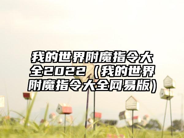 我的世界附魔指令大全2022（我的世界附魔指令大全网易版）