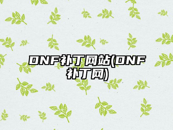DNF补丁网站(DNF补丁网)
