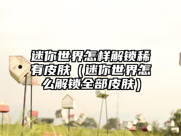 迷你世界怎样解锁稀有皮肤（迷你世界怎么解锁全部皮肤）