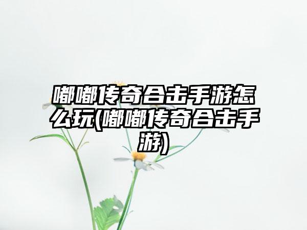 嘟嘟传奇合击手游怎么玩(嘟嘟传奇合击手游)