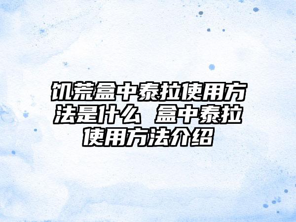饥荒盒中泰拉使用方法是什么 盒中泰拉使用方法介绍