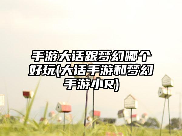 手游大话跟梦幻哪个好玩(大话手游和梦幻手游小R)