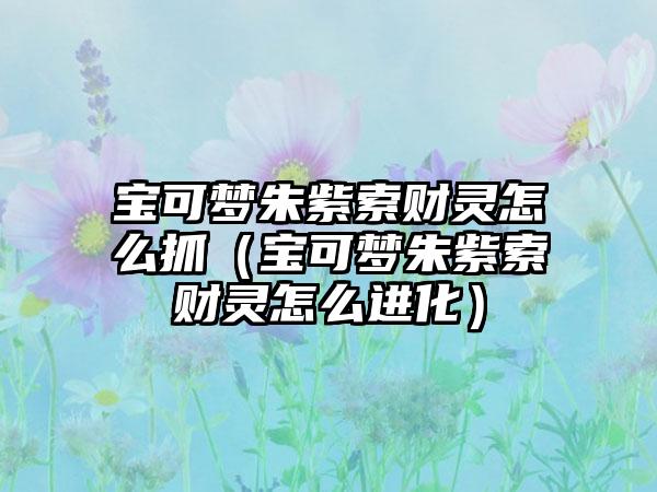 宝可梦朱紫索财灵怎么抓（宝可梦朱紫索财灵怎么进化）