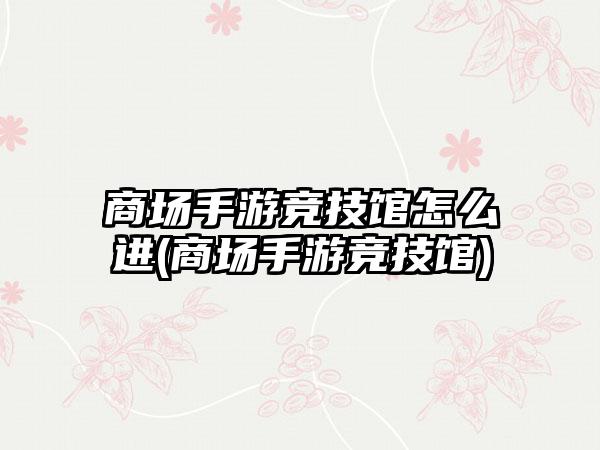 商场手游竞技馆怎么进(商场手游竞技馆)