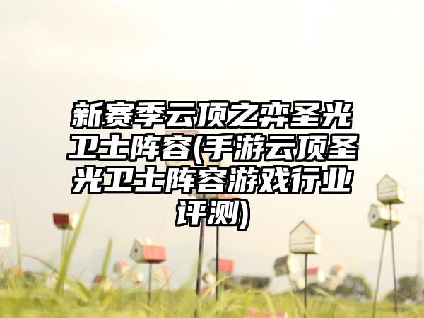 新赛季云顶之弈圣光卫士阵容(手游云顶圣光卫士阵容游戏行业评测)