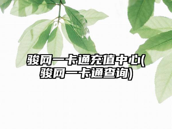 骏网一卡通充值中心(骏网一卡通查询)