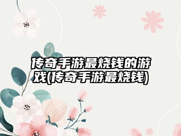 传奇手游最烧钱的游戏(传奇手游最烧钱)