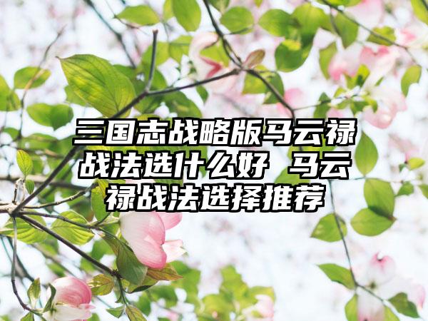 三国志战略版马云禄战法选什么好 马云禄战法选择推荐