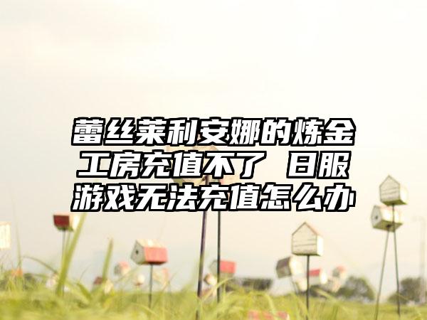 蕾丝莱利安娜的炼金工房充值不了 日服游戏无法充值怎么办