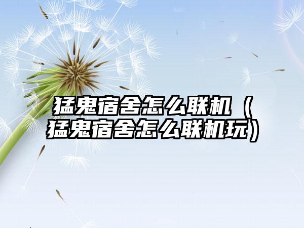 猛鬼宿舍怎么联机（猛鬼宿舍怎么联机玩）