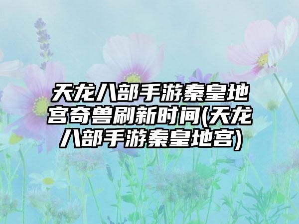 天龙八部手游秦皇地宫奇兽刷新时间(天龙八部手游秦皇地宫)