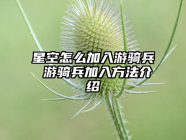 星空怎么加入游骑兵 游骑兵加入方法介绍