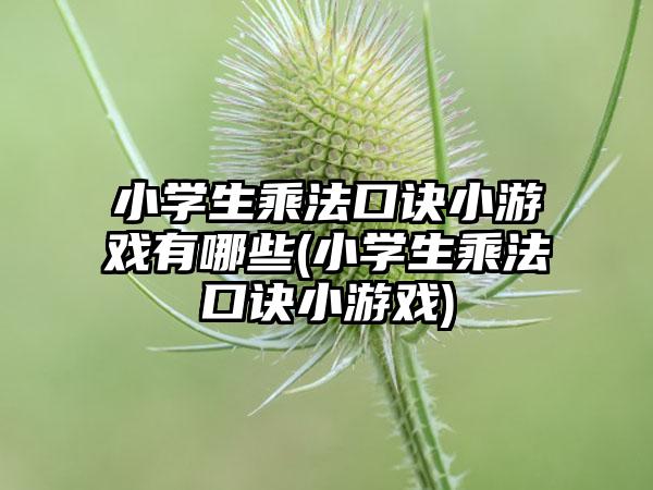 小学生乘法口诀小游戏有哪些(小学生乘法口诀小游戏)