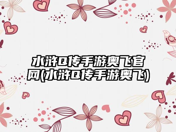 水浒Q传手游奥飞官网(水浒Q传手游奥飞)