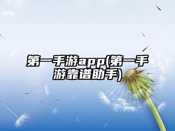 第一手游app(第一手游靠谱助手)