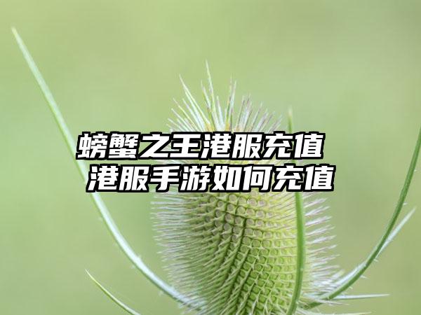 螃蟹之王港服充值 港服手游如何充值